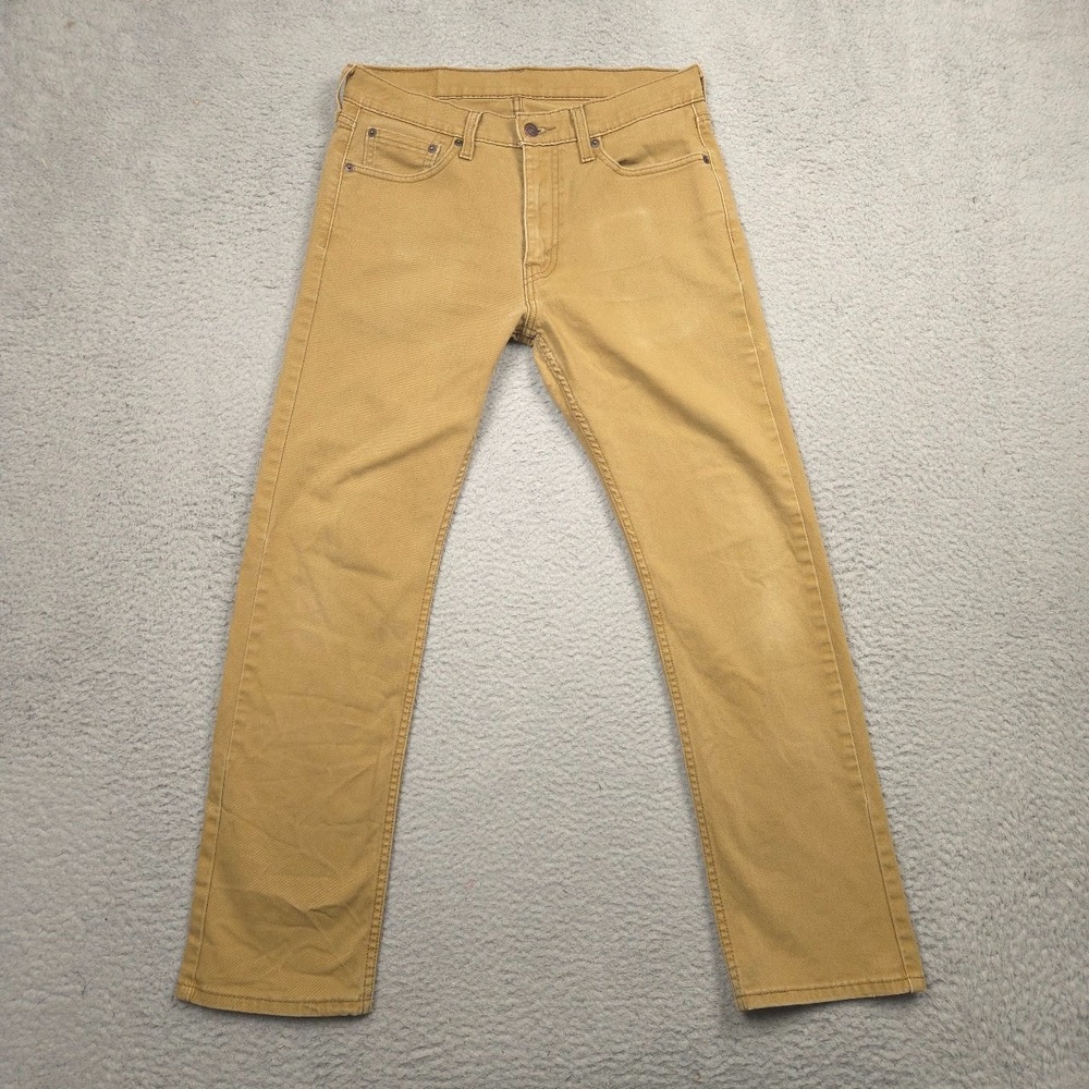 Levi's 513 Slim Straight Jeans Men 31x30 Tan Khaki Stretch Twill 5 Pocket